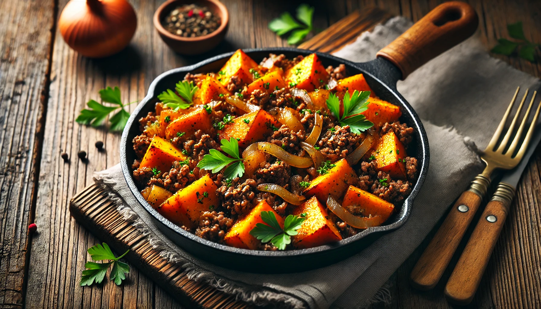 Paleo Beef and Sweet Potato Skillet